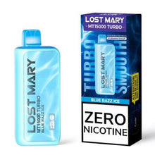Blue Razz Ice 0% Flavored Lost Mary MT15000 Turbo 0% Disposable Vape Device - 15K Puffs | eVape Kings