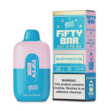 Blue Razzle Ice Flavored FIFTY BAR 6500 Disposable Vape Device 1PC | eVape Kings