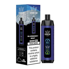 Blueberry Mint (LCD Screen) Flavored Al Fakher Disposable Vape Device - 800K Puffs - 5PK |evapekings.com