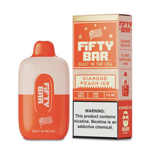 Diamond Peach Ice Flavored FIFTY BAR 6500 Disposable Vape Device 1PC | eVape Kings
