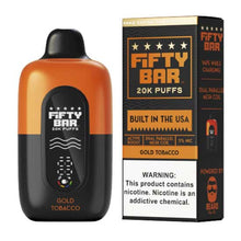Gold Tobacco Flavored Fifty Bar V2 Disposable Vape Device - 20000 Puffs - 5PK | eVape Kings