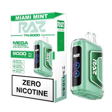 Miami Mint Flavored RAZ TN9000 ZERO Disposable Vape Device - 9000 Puffs | eVape Kings