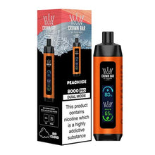 Peach Ice Flavored Al Fakher Crown Bar Disposable Vape Device - 8000 Puffs | evapekings.com - 5PK
