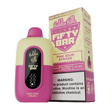 Pink Sour Straws Flavored Fifty Bar x Hidden Hills Disposable Vape Device - 2000K Puffs - 6PK | eVape Kings
