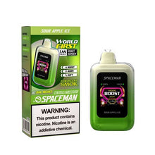 Sour Apple Ice Flavored Spaceman Nebula 25K Plus Disposable Vape Device 5PK | eVape Kings