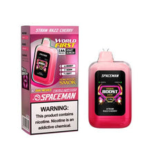 Straw Razz Cherry Flavored Spaceman Nebula 25K Plus Disposable Vape Device 5PK | eVape Kings