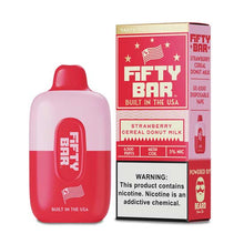 Strawberry Cereal Donut Milk Flavored FIFTY BAR 6500 Disposable Vape Device 1PC | eVape Kings