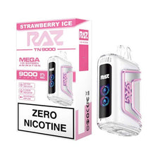 Strawberry Ice Flavored RAZ TN9000 ZERO Disposable Vape Device - 9000 Puffs | eVape Kings