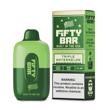 Triple Watermelon Flavored FIFTY BAR 6500 Disposable Vape Device 1PC | eVape Kings