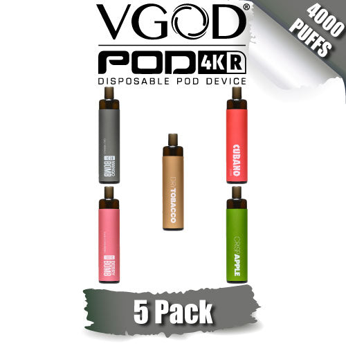 VGOD POD 4K R Disposable Vape Device [4000 Puffs]  5PK - eVape-Kings