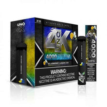 Disposable Vape Device Blueberry Lemon Ice Uno 4K 4000 Puffs