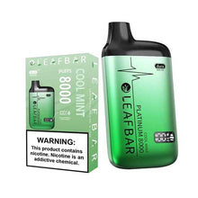 Cool Mint Flavored Leaf Bar Platinum Disposable Vape Device 8000 Puffs 10PC | EvapeKings.com