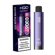 Crazi Berry Flavored HQD Cuvie Plus 2.0 Disposable Vape Device - 9000 Puffs | evapekings.com - 10PK