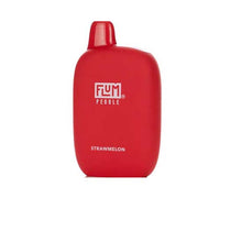 Strawmelon Flavored Flum Pebble 6000 Disposable Vape Device giving 6000 Puffs | evapekings.com - 5PK