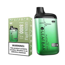 Green Apple Flavored Leaf Bar Platinum Disposable Vape Device 8000 Puffs 5PK | eVapeKings.com