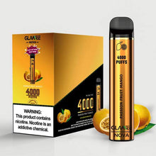Disposable Vape Device Passion Fruit Mango Glamee Nova 4000 Puffs