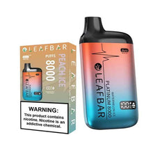 Peach Ice Flavored Leaf Bar Platinum Disposable Vape Device 8000 Puffs 5PC | eVapeKings.com