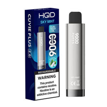 Sky Mint Flavored HQD Cuvie Plus 2.0 Disposable Vape Device - 9000 Puffs | evapekings.com - 10PK