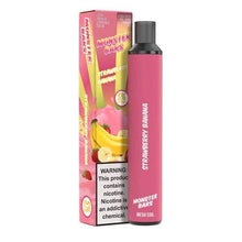 Strawberry Banana Flavored Monster Bars Disposable Vape Device 3500 Puffs 10PC | EvapeKings.com