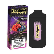 Triple Berry Flavored Foodgod Luxe ZERO 0% Disposable Vape Device 2400 Puffs 10PC | EvapeKings.com