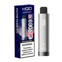 White Gummy Flavored HQD Cuvie Plus 2.0 Disposable Vape Device - 9000 Puffs | evapekings.com - 5PK