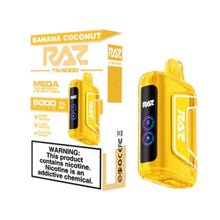 Banana Coconut Flavored Raz TN9000 Disposable Vape Device 6PK | evapekings.com