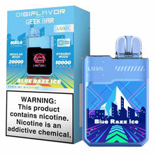 Blue Razz Ice Flavored Digiflavor Geek Bar LUSH Disposable Vape Device - 20K Puffs | eVape Kings
