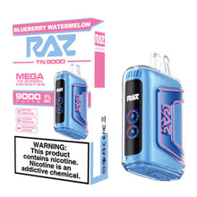 Blueberry Watermelon Flavored Raz TN9000 Disposable Vape Device - 9000K Puffs 10PC | evapekings.com