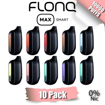 FLONQ Max Smart 0% Nicotine Disposable Vape Device [10000 PUFFS] - 10PK