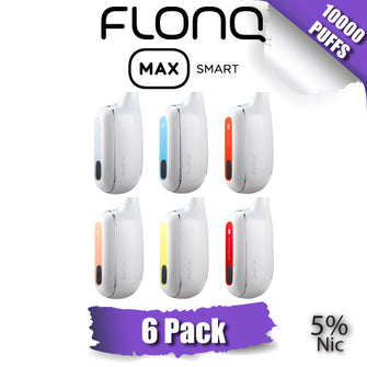 FLONQ Max Smart 5% Nicotine Disposable Vape Device [10000 PUFFS] - 6PK
