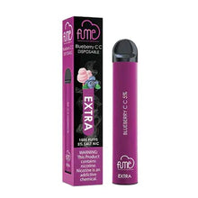 FUME EXTRA VAPE FLAVORED Blueberry CC (Cotton Candy) 1500 Puffs - 10PK