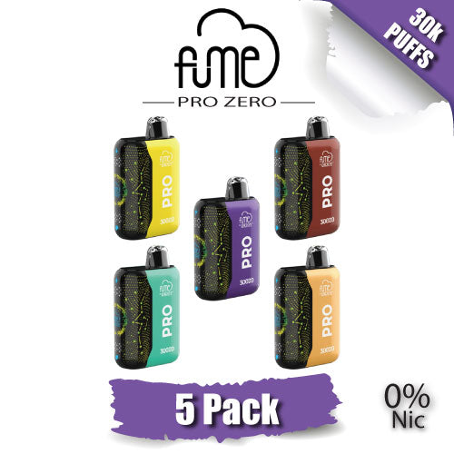 vuse go wiederverwendbar Fume PRO ZERO 0% Disposable Vape Device [30K Puffs] – 5PK