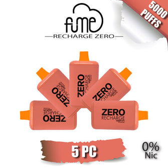 Fume RECHARGE ZERO 0% Disposable Vape Device [5000 Puffs] - 5PC