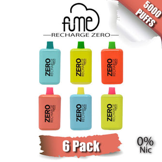 Fume RECHARGE ZERO 0% Disposable Vape Device [5000 Puffs] - 6PK