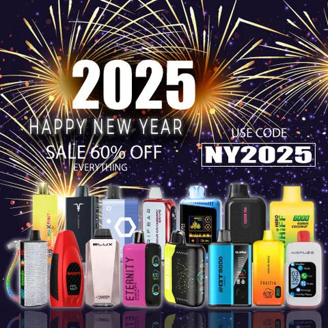 NEW YEARS SALE ON ALL VAPES LESS 60 PERCENT