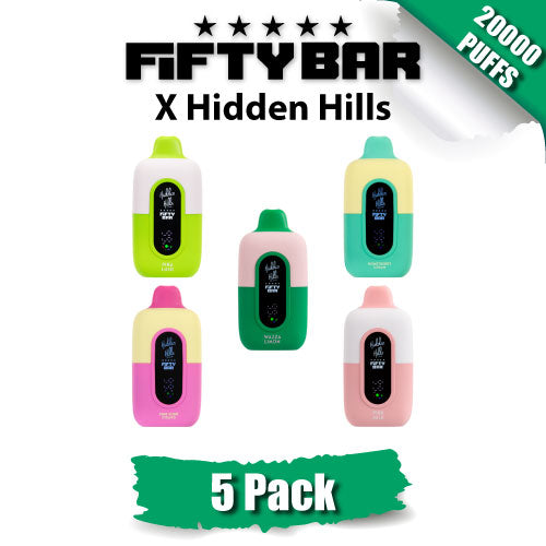 Fifty Bar X Hidden Hills Disposable Vape Device [20000 Puffs] - 5PK