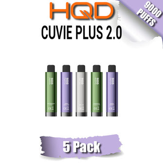 HQD Cuvie Plus 2.0 Disposable Vape Device | 9000 Puffs - 5PK