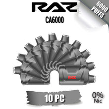 Raz CA6000 Zero 0% Nicotine Disposable Vape [6000 Puffs] - 10PC