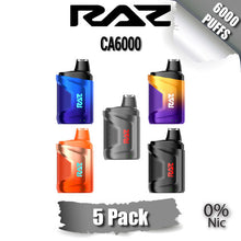 Raz CA6000 Zero 0% Nicotine Disposable Vape [6000 Puffs] – 5PK