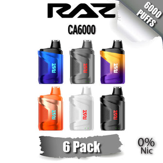 Raz CA6000 Zero 0% Nicotine Disposable Vape [6000 Puffs] – 6PK