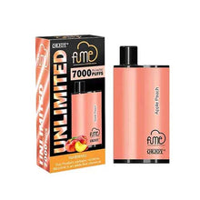 Apple Peach flavored Fume UNLIMITED Disposable Vape Device 7000 Puffs