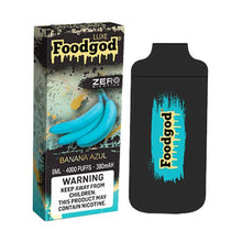 Banana Azul Flavored Foodgod Luxe ZERO 0% Disposable Vape Device 2400 Puffs 10PC | EvapeKings.com