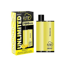 Disposable Vape Device Banana Ice Fume UNLIMITED 7000 Puffs