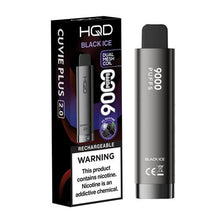 Black Ice Flavored HQD Cuvie Plus 2.0 Disposable Vape Device - 9000 Puffs | evapekings.com - 10PK