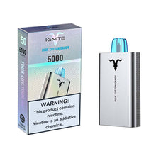 Blue Cotton Candy Flavored Ignite v50 Disposable Vape Device - 5000 Puffs | evapekings.com - 6PK