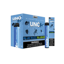 Disposable Vape Device Blue Razz Slushie Uno Mas 1200 Puffs 10PC | EvapeKings.com