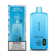 Blue Slushy Flavored Fume FRUITIA Disposable Vape Device - 8000 Puffs | evapekings.com -  5PK