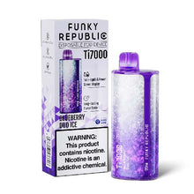 Blueberry Duo Ice Flavored Funky Republic Ti7000 Frozen Edition Disposable Vape Device - 7000 Puffs | evapekings.com - 5PK