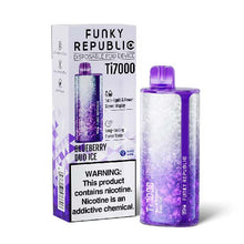 Blueberry Duo Ice Flavored Funky Republic Ti7000 Frozen Edition Disposable Vape Device - 7000 Puffs 10PC | EvapeKings.com - 