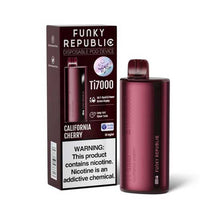 California Cherry Flavored Funky Republic Ti7000 by EB Design Disposable Vape Device 7000 Puffs 10PC | EvapeKings.com